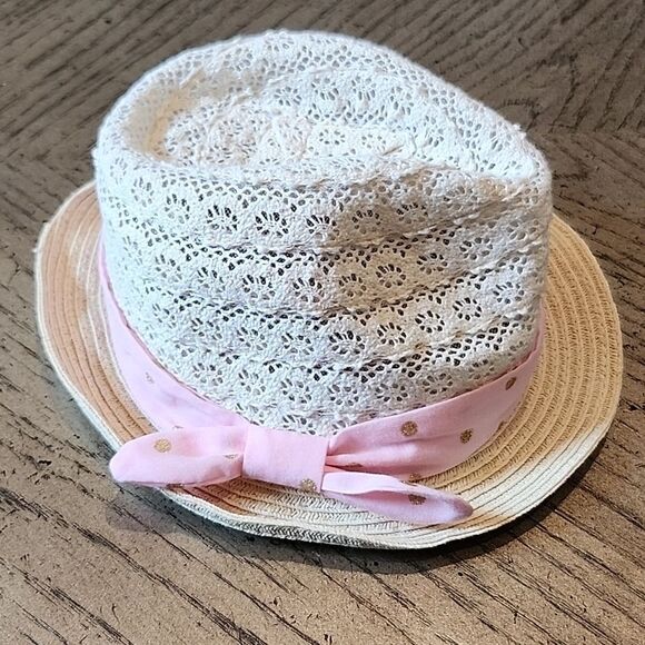 Addie and Tate toddler woven hat pink and tan - Picture 1 of 6